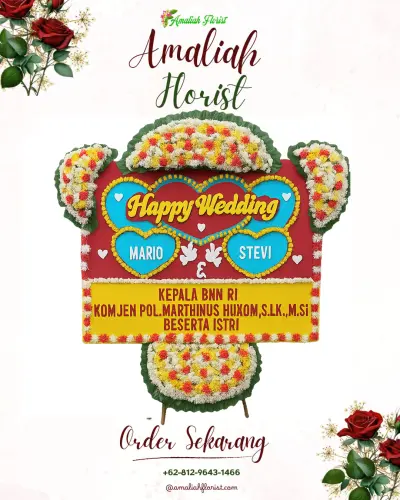 Karangan Papan Bunga Pernikahan di Mekarjati